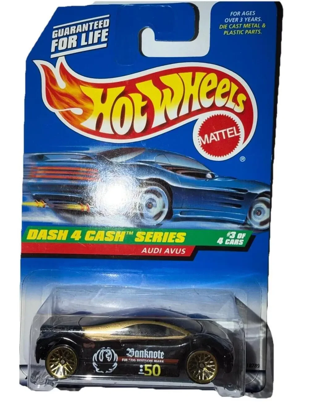 Hot Wheels Dash 4 Cash Audi Avus 1972 1:64 Diecast Car - Black/Gold (18789)